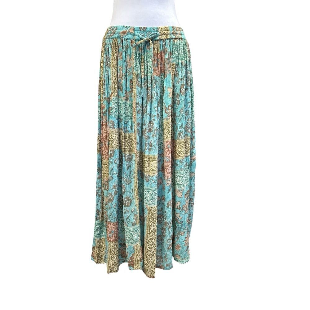 Vintage Phool Boho Rayon Midi Maxi Skirt One Size